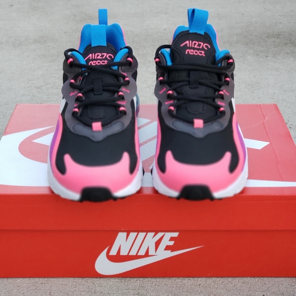 Nike Air Max 270 React White Black Women's Shoes - Picture 2 of 10